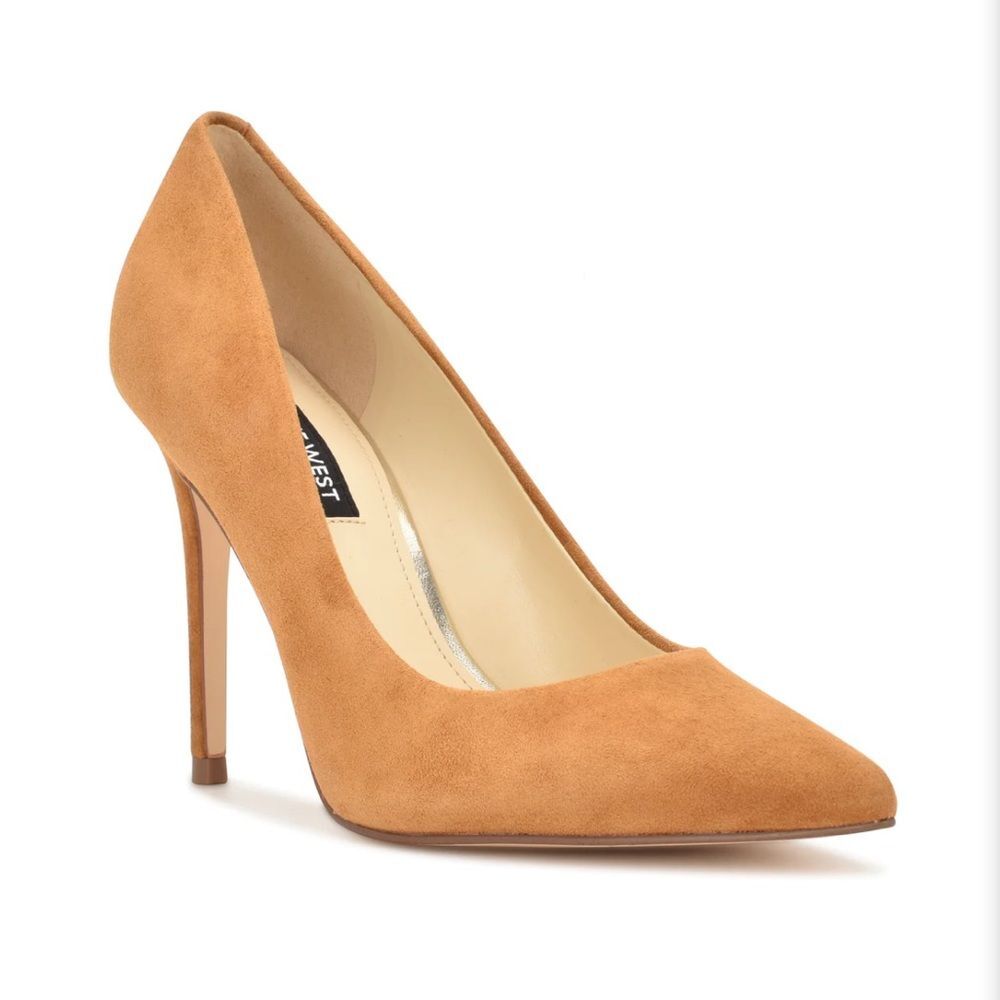 Nine West Tan Suede Heels SZ 8.5 NWT